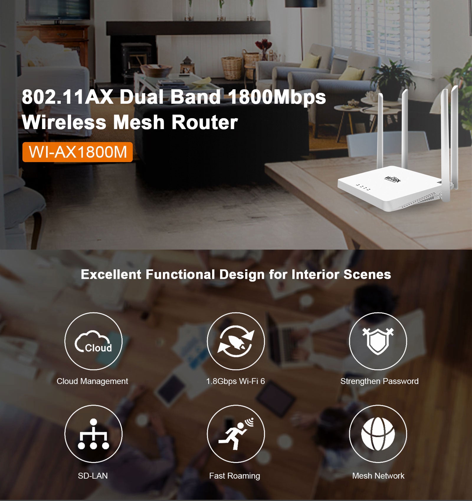 Wireless Mesh Router | WiFi6 | 1800Mbps