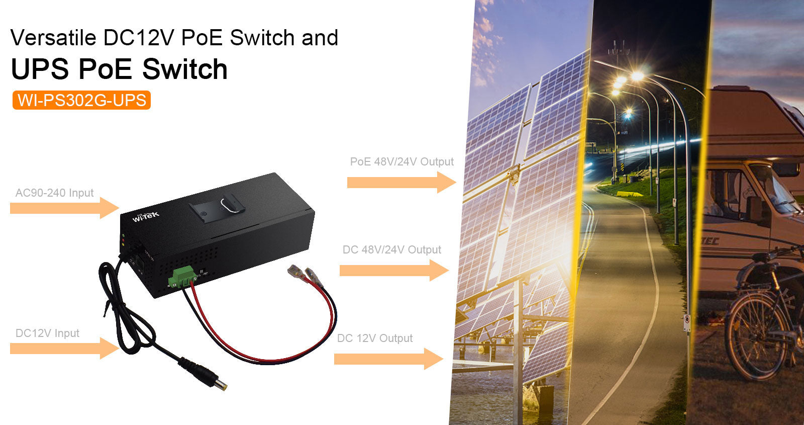 5 Ports Full Gigabit POE Switch with DC12V~DC48V Input voltage
